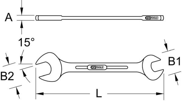 KS TOOLS Kaksois-kiintoavain 517.0709